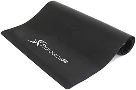 ProsourceFit Treadmill & Exercise Equipment Mats, Regular (6.5’L x 3’W x 5/32”T) Designs, High Density PVC Floor Protector, Black