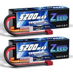 Zeee 3S Lipo Battery 5200mAh 11.1V 80C RC Battery Hardcase with Deans Plug for RC Car Boat Truck Helicopter Airplane Racing Models(2 Packs)