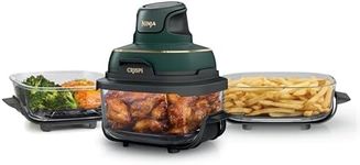 Ninja Crispi 5-in-1 Glass Air Fryer | With Nontoxic 2.5 QT, 4QT, 6-Cup Containers & Lids | Microwave, Freezer & Dishwasher Safe | 450°F Max Temp | Green | FN103BF