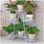 Bee Creative Modern Metal Floor Flower Stands Planter for Living Room Bedroom Display Plant Stand Tall Indoor Plant Stand