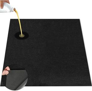 Golener Oil Spill Mat - Garage Floor Mat, Absorbent Oil Pad, Premium Maintenance Mat, Waterproof, Contain Liquid, Protect Garage Surface from Spill & Stain, Reusable, Washable, Durable, Black, 29”x36”