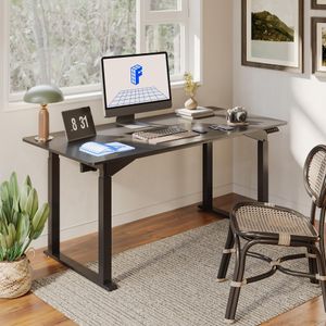 FLEXISPOT Electric Standing Desk 4-Leg Dual Motor – Height Adjustable, 160x75cm Black