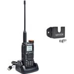 QUANSHENG UV-K5 Radio 5W Ham Handheld Walkie Talkie Long Range Two Way Radio for adult Dual Band NOAA Weather Receiver with Type C Charging, 200 Channnnels (UV-K5 with holder)