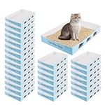 30pcs Disposable Cat Litter Boxes, 13.8x10x2 inch Waterproof Collapsible Cat Litter Box Foldable Cat Litter Trays Kitten Boxes for Indoor Cats for Travel Outdoor (Blue)