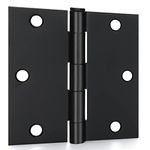 12 Pack goldenwarm Black Hinges Black Door Hinges 3.5in Door Hinges for Interior Doors, Gold Door Hardware Flat Butt Hinges with Square Corners