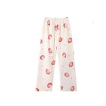 Womens Flannel Pajama Pants,Casual Fuzzy Pj Pants Winter Drawstring Plush Pajama Pants Comfort Home Cute Fleece Pant, 06-pink, Large