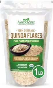 HerbaZest Quinoa Flakes Organic - 1 LB - USDA Certified, Vegan & Gluten Free Superfood - Perfect with Yogurt, Cereal, Smoothies, Granola & Desserts