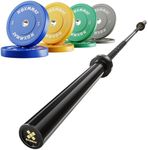GXMMAT 7ft Olympic Barbell 45LB, 1500LB Capacity Weight Bar, Weightlifting Bar for Bench Press, Deadlift, Squat, Home Gym Strength Training, 2" Sleeves with Ceramic Coating