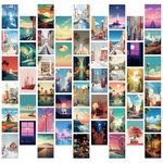 50 Fresh Art Decorative Landscape Postcards Wall Cards, Home Decoration Postcards, Scrapbook Decoration Cards Blessing Greeting Cards Invitation Cards Postcards (Street View Postcard)