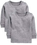 NEVA Baby Kids Boys & Girls Winter Thermal Wear Full Sleeves Body Warmer Regular Fit Top Pack Of 2 (2-3 Years, Grey)