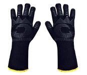 Heat Resistant Gloves - 1472 ℉ Grilling Gloves for Fireplace - Barbeque Accessories for Kitchen - BBQ Gloves - Oven Mitt for Oven, 1 Pair, Dupont Nomex Heat Fiber is