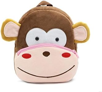 Cute Toddler Backpack Toddler Bag Plush Animal Cartoon Mini Travel Bag for Baby Girl Boy 1-6 Years (Monkey)