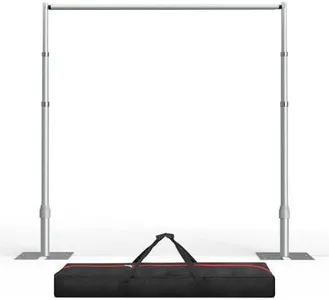 EMART Pipe and Drape Backdrop Stand Kit, 10ftx10ft Heavy Duty Adjustable Photo Background, Metal Frame with Flat Base for Wedding, Birthday Party, Banquet Decorations