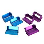 Earlywish 6pcs New FG RA Drills Burs Holder Block Case Organizer Alumimum Instrument