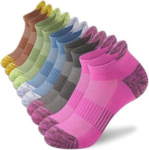 Amutost Ankle Socks Womens Athletic Running Comfort No Show Low Cut Cushioned 6 Pairs