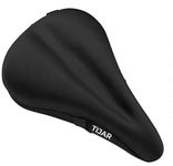 TIJAR® Bike Seat Saddle Gel Cover, Wide Gel Soft Pad, One Size Suitable for All Bikes, Spin Classes (Black)