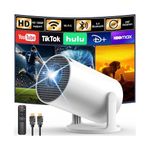 [Built-in Apps & 2026 Upgraded] Yoton Mini Projector for Bedroom with WiFi and Bluetooth, Y4 Portable Projector Support 4K 1080P, Auto Keystone 180° Rotatable, Compatible with HDMI/USB/PC/Phone