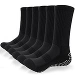 TANSTC Grip Socks Football Anti-Slip Sports Socks for Men Women Kids Cushion Comfortable Socks with Anti-Blister Rubber Pads for Basketball Rugby Running Yoga Walking Hiking 3 Pairs