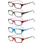 5 Pack Computer Reading Glasses Men and Women Anti Eyestrain Blue Light Blocking Glasses for Reading (5mix-3, 2.0, multiplier_x)