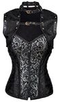 Alivila.Y Fashion Womens Sexy Steampunk Gothic Steel Boned Vintage Corset - Black - XXXXL