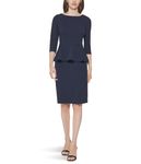 Calvin Klein Women's Scuba Crepe Peplum Dress, Indigo, 4