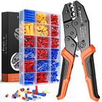 Insulated Crimping Tools, Preciva 0.5-1.5/1.5-2.5/4-6mm²(A.W.G. 20-10) Crimping Tool, with 370pcs terminals. Suits Electrical Wiring Repair, Car, Van, Motorbike etc