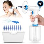 KAUGIC Electric Ear Wax Removal, Water Powered Cleaner, Cleaning Kit, Safe & Effective Earwax Removal Kit with 4 Mode Settings, 10 Tips Catch Basin, White