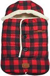 JJ Cole - Urban Bundleme, Canopy Style Bunting Bag to Protect Baby from Cold and Winter Weather in Car Seats and Strollers, Buffalo Plaid, Infant