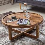 CRAFT D ARTS Sheesham Teak Wood Coffee Center Table for Living Room (Brown)