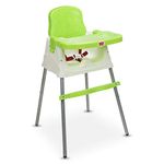 LuvLap 4 in 1 Convertible Baby High Chair with footrest, Convertible to Hgh Chair, Low Chair, & Booster Seat, Certified as per European Standard, essential for baby feeding (Green)