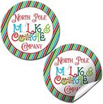North Pole Milk & Cookie Company Christmas Sticker Labels, Total of 40 2" Circle Stickers by Amanda Creation