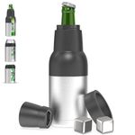 Enem Beer Bottle and Can Cooler with Beer Opener, Vacuum Insulated Double Walled Stainless Steel, 12 oz., for 330ml Bottle/Can