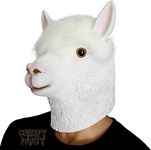 Animal Mask Costume Novelty Halloween Costume Party Latex Animal Head Mask Alpaca Mask White (llama)