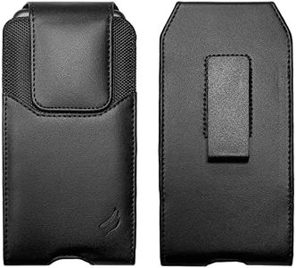 Eaglecell - Compatible with REVVL 2 5052W,Alcatel Onyx 5008R, 1X Evolve, TCL LX A502DL, Coolpad Illumina, Galaxy S10 - Canvas Pouch Vertical Case w/Belt Clip - Black