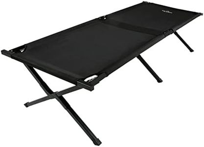 TETON Sports Camping Cot with Patented Pivot Arm - Folding Camping Cot for Car & Tent Camping - Durable Canvas Sleeping Cot - Portable Camping Accessory - 75.5" x 25" - Adventurer