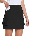 Willit Women's Cargo Skorts Skirt Golf Casual Quick Dry Zip Pockets Outdoor Hiking Black XS