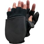 Glacier Outdoor Alaska River Flip-Mitt Fishing Glove (Black, Medium)