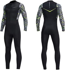 Dive Skins for Women Men Full Body Swimsuit Rash Guard Scuba Skin Thin Wetsuit, One Piece Long Sleeve Quick Dry Diving Skin UV Protection Surfing Spandex Wet Suit for Water Sport (3XL, Men Black)