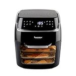 Innoteck 12L Digital Air Fryer Oven with Rotisserie Smart Cooker for Air Frying Roast Dehydrate Fry Bake Reheat Kitchen Pro – Multifunctional - Black & Silver - DS-5127