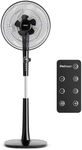 Pro Breeze® High Power Dual Blade 16-Inch Pedestal Fan with Remote Control & LED Display - 4 Operational Modes - Whisper Mode - 90° Oscillation - Adjustable Height & Pivoting Fan Head