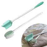 2 Pack Helping Hand Company Long Handled Sponge Set. Toe and Foot Scrubber, Shower Sponge for Washing Feet and Between Toes. Foot Scrub Brush with Pumice Stone, Hard Skin Remover and Foot Massager