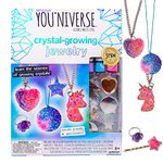 Just My Style You*niverse Crystal Growing Accessories by Horizon Group USA, Girl STEM Kit, Design 8 Crystal Growing Accessories, Make Your Own Crystal Pendants, Sparkling Hair Pins, Ring & More, Pink