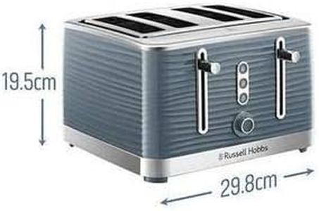 Russell Hobbs Inspire 4-Slice Toaster – White, Wide Slots