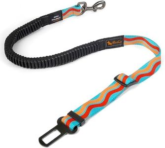 AYADA Ceinture Chien Voiture Securite Réglable Nylon Elastique Antichoc,Attache Chien Voiture Voyage Indéchirable Harnais Chat Animaux Compagnie Laisse Agrafe Métal Accessoires Mousqueton (Bleu Ciel)