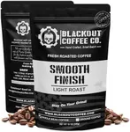 Blackout Coffee, Smooth Finish, Ground or Whole Bean, 100% Light Roast Arabica Beans, Small Batch Fresh Roasted in the USA – 12 oz Bag (Whole Bean)