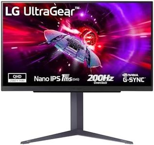 LG 27GS85Q Monitor Gaming UltraGear 27" Nano IPS QHD (2560x1440), 200Hz (O/C), 1ms (GtG), G-Sync Compatible, AMD FreeSync, HDR 400, HDMI 2.0 (HDCP 2.2), DisplayPort 1.4, AUX, Flicker Safe, Nero