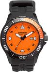 Cressi Professional Dive Watch with Mineral Glass XKS7647585, Black/Orange/Black Strap