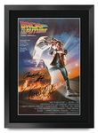 HWC Trading A3 FR Back to the Future Movie Poster Cast Signed Gift FRAMED A3 Printed Autograph Christopher Lloyd Michael J Fox Gifts Print Photo Picture Display