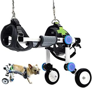 HobeyHove Adjustable Dog Cart/Wheelchair,Fordable Dog Wheelchair for Back Legs,Assist Small Pets with Paralyzed Hind Limbs to Recover Their Mobility 2 Colour 5-Size(XXXS White)