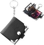 TINGKU Custom Keychain with Picture Personalized Photos Album Leather Key Chain Pocket Mini Photo Album Black